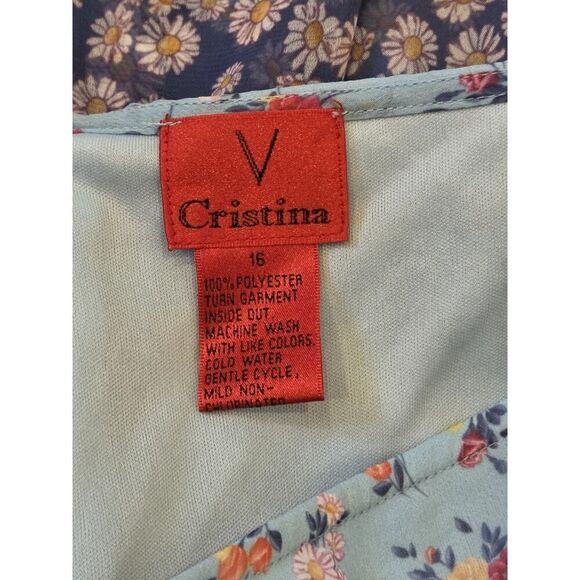 V Christina Women's Ditzy Floral Boho Printed Hi-Low Beachy Flowy Skirt | 16 EUC - Picture 6 of 7